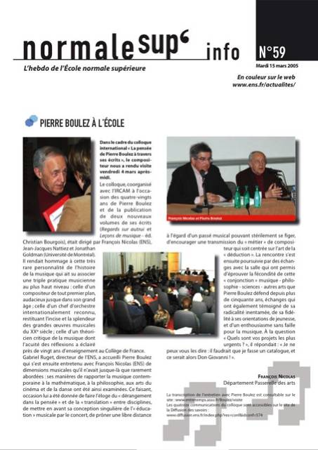 les rencontres de normale sup